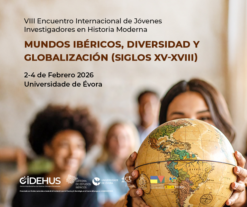 VIII Encuentro Internacional de Jóvenes Investigadores en Historia Moderna realiza-se na UÉvora em 2026