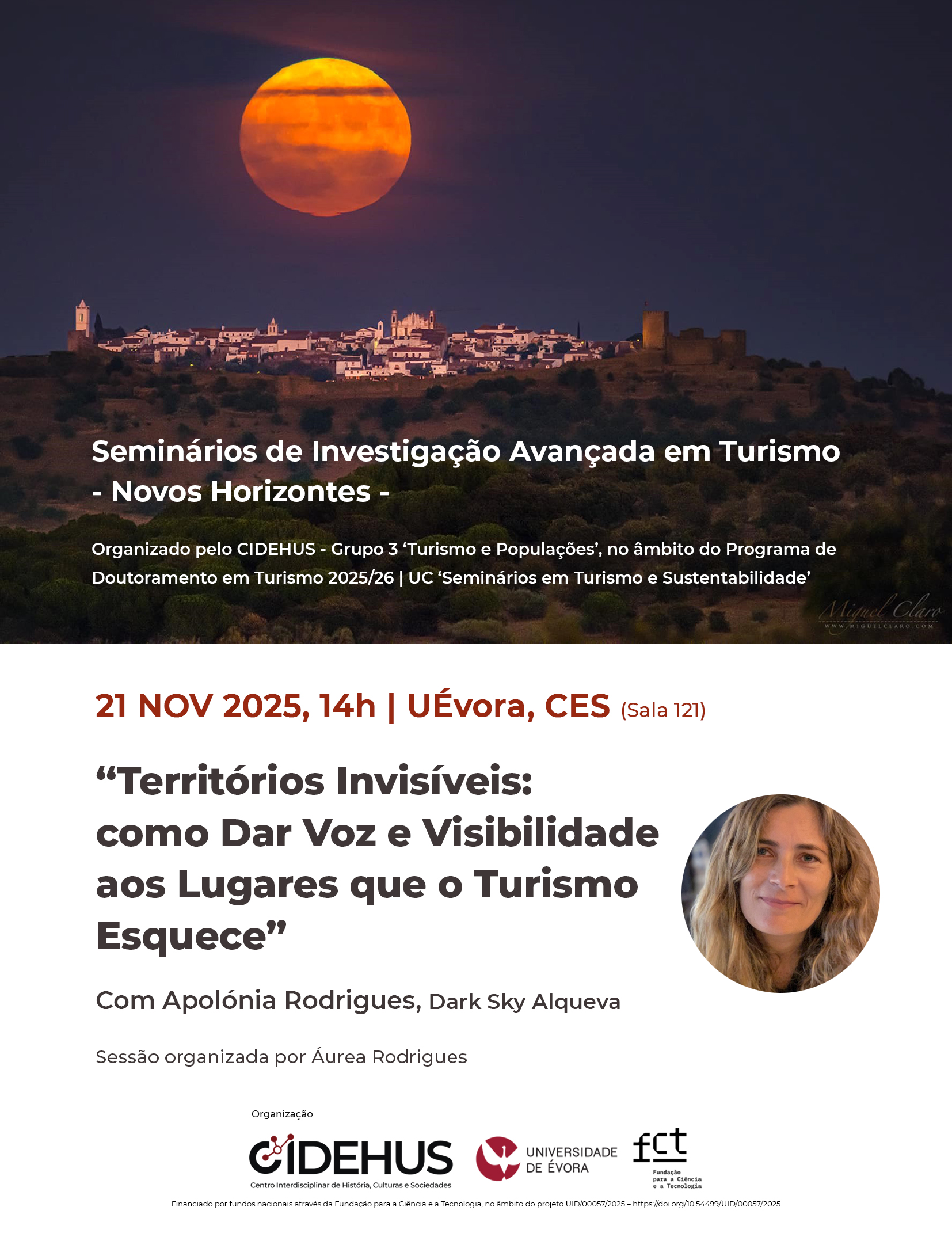 Cartaz_Seminários de Turismo_Apolónia Rodrigues